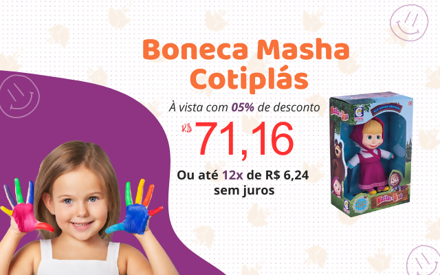 Boneca Masha (Masha e o Urso) Cotiplás